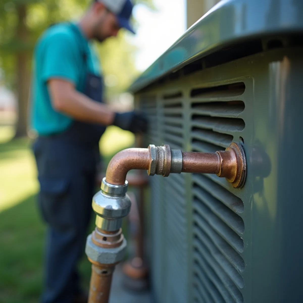 Close-up of ac installation equipment serviced by HVAC Somerset KY in Pulaski County