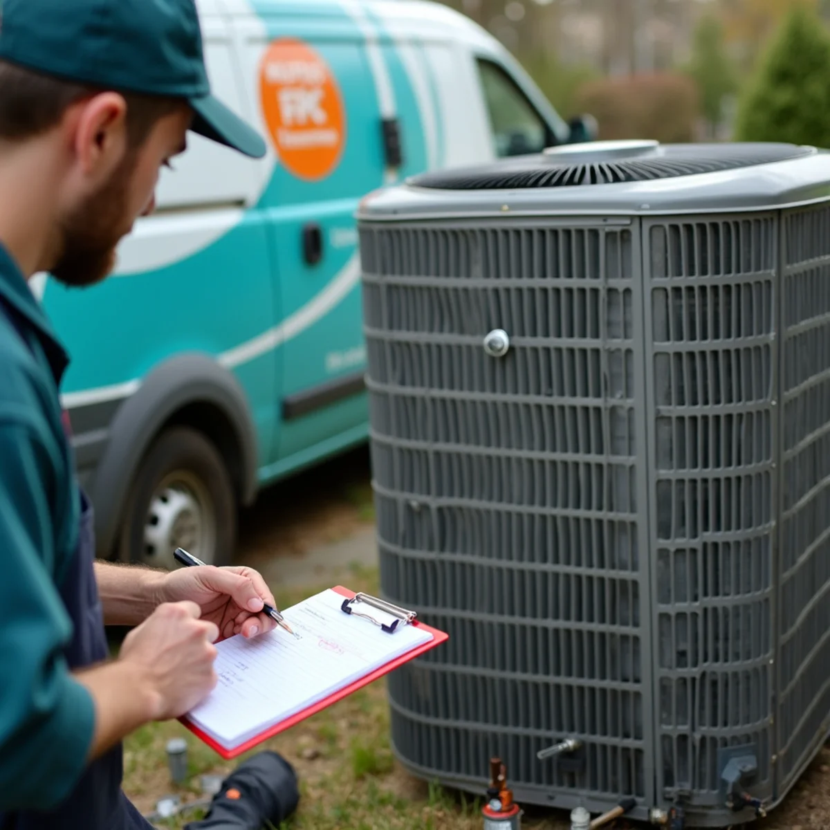 HVAC technician diagnosing an air conditioner to estimate repair cost in Somerset, Kentucky