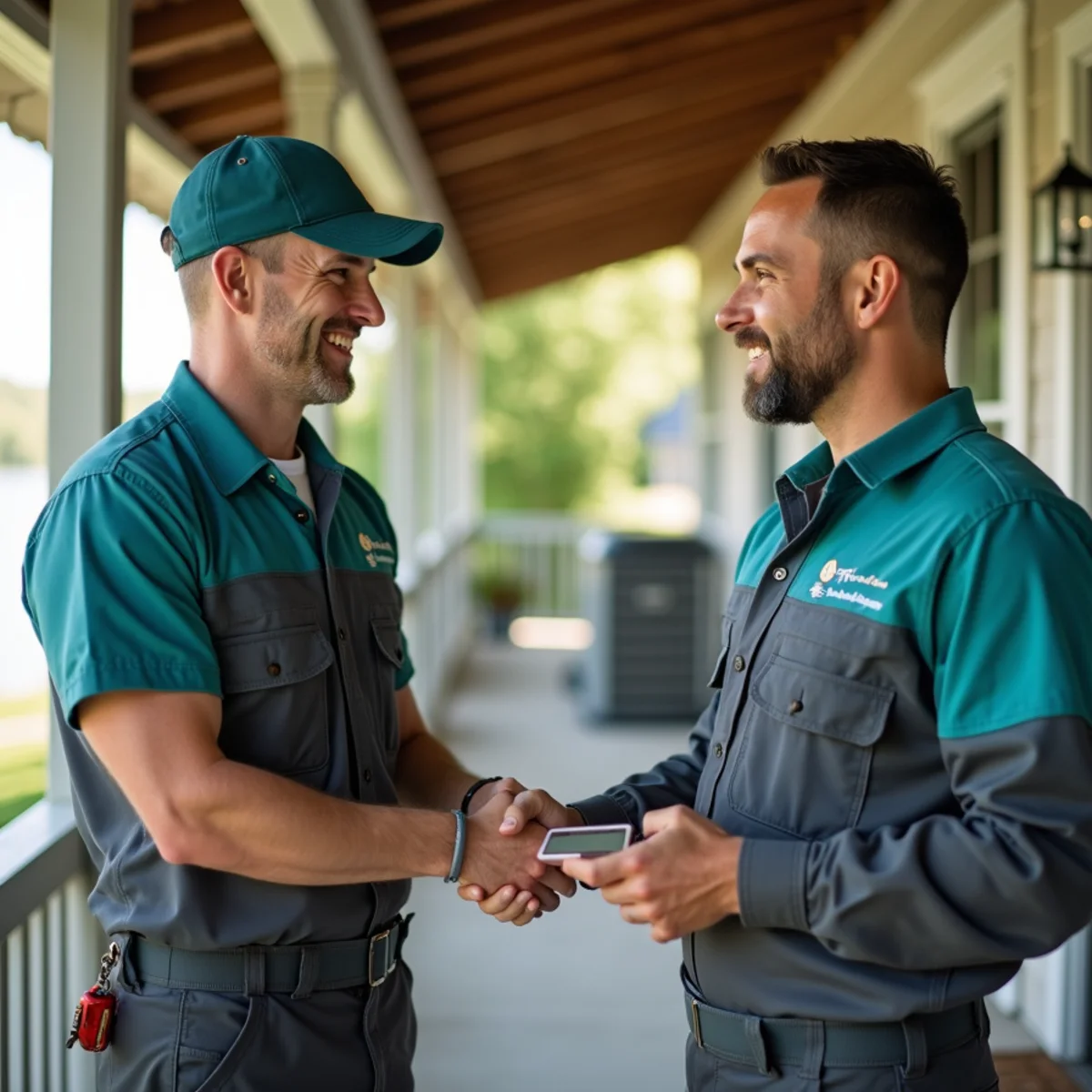 HVAC Somerset KY HVAC service van and technician at a Bronston, KY home