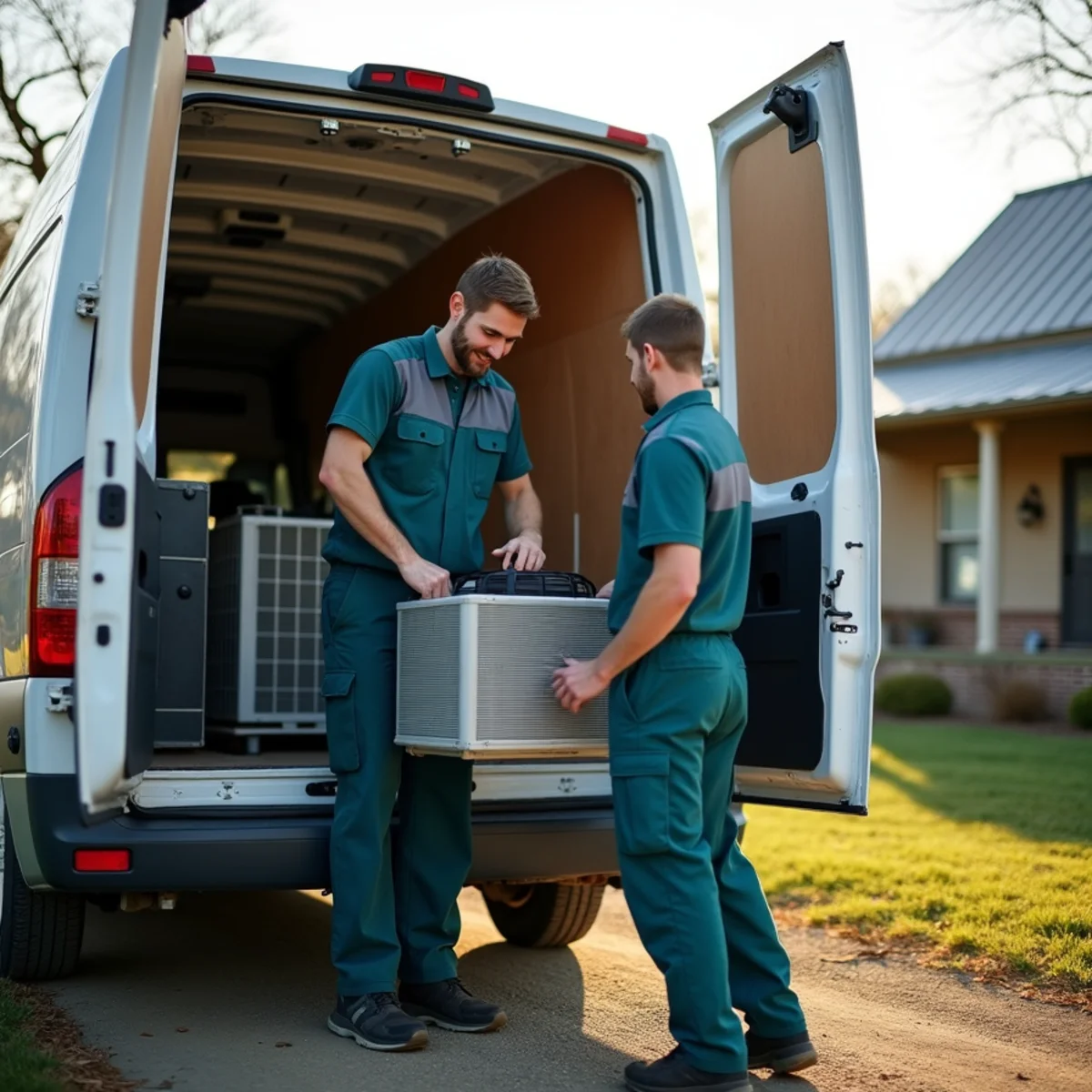 HVAC Somerset KY HVAC service van and technician at a Colo, KY home