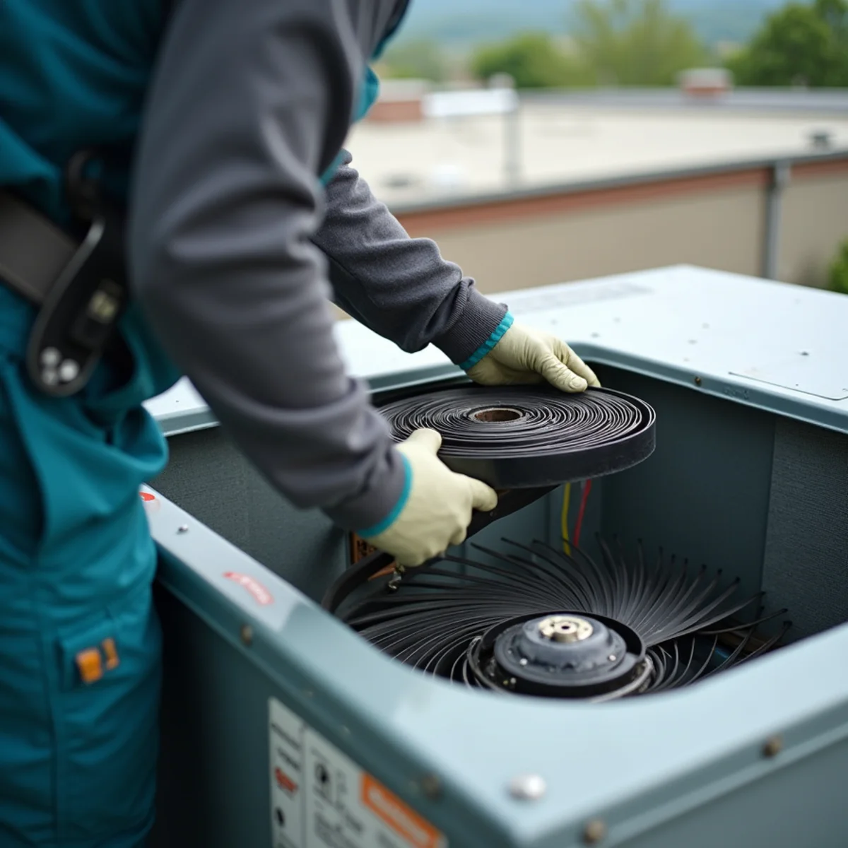 Close-up of commercial hvac equipment serviced by HVAC Somerset KY in Pulaski County