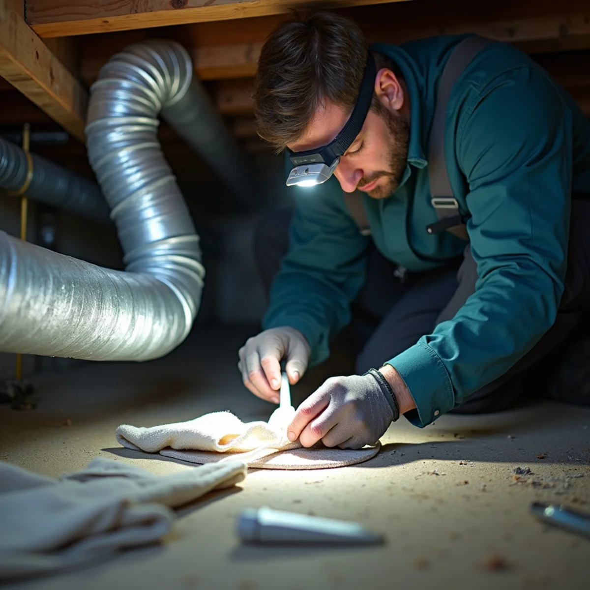 HVAC Somerset KY technician performing ductwork at a Somerset, KY home