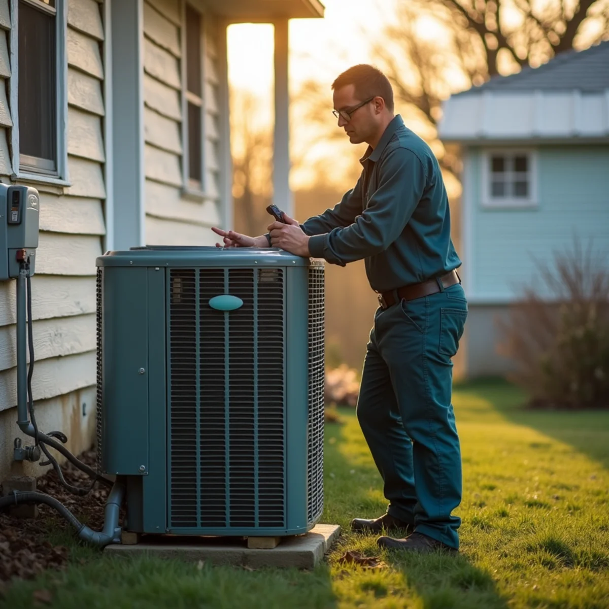 HVAC Somerset KY HVAC service van and technician at a Dykes, KY home