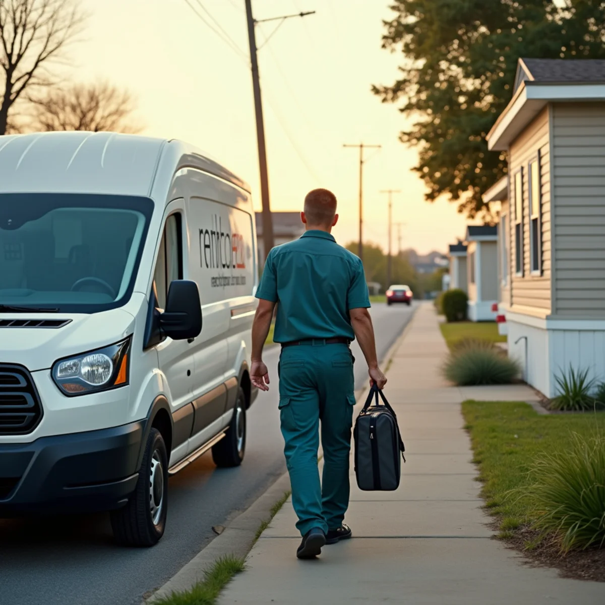 HVAC Somerset KY HVAC service van and technician at a Elihu, KY home