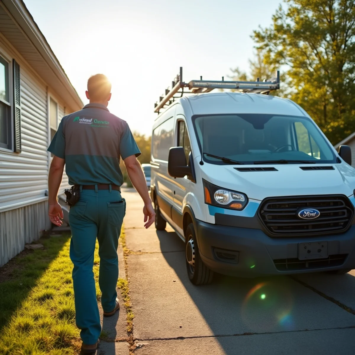 HVAC Somerset KY HVAC service van and technician at a Etna, KY home