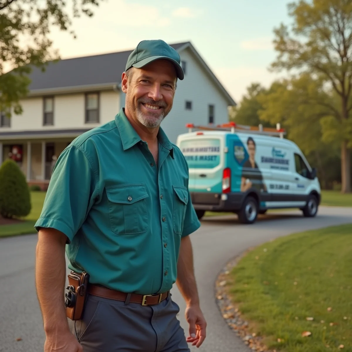 HVAC Somerset KY HVAC service van and technician at a Eubank, KY home