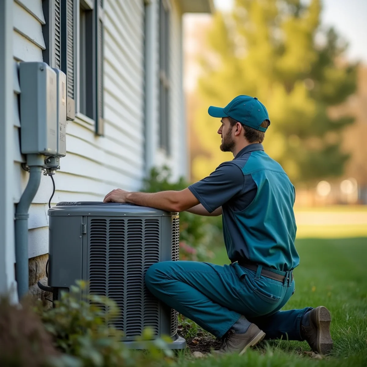 HVAC Somerset KY HVAC service van and technician at a Ferguson, KY home