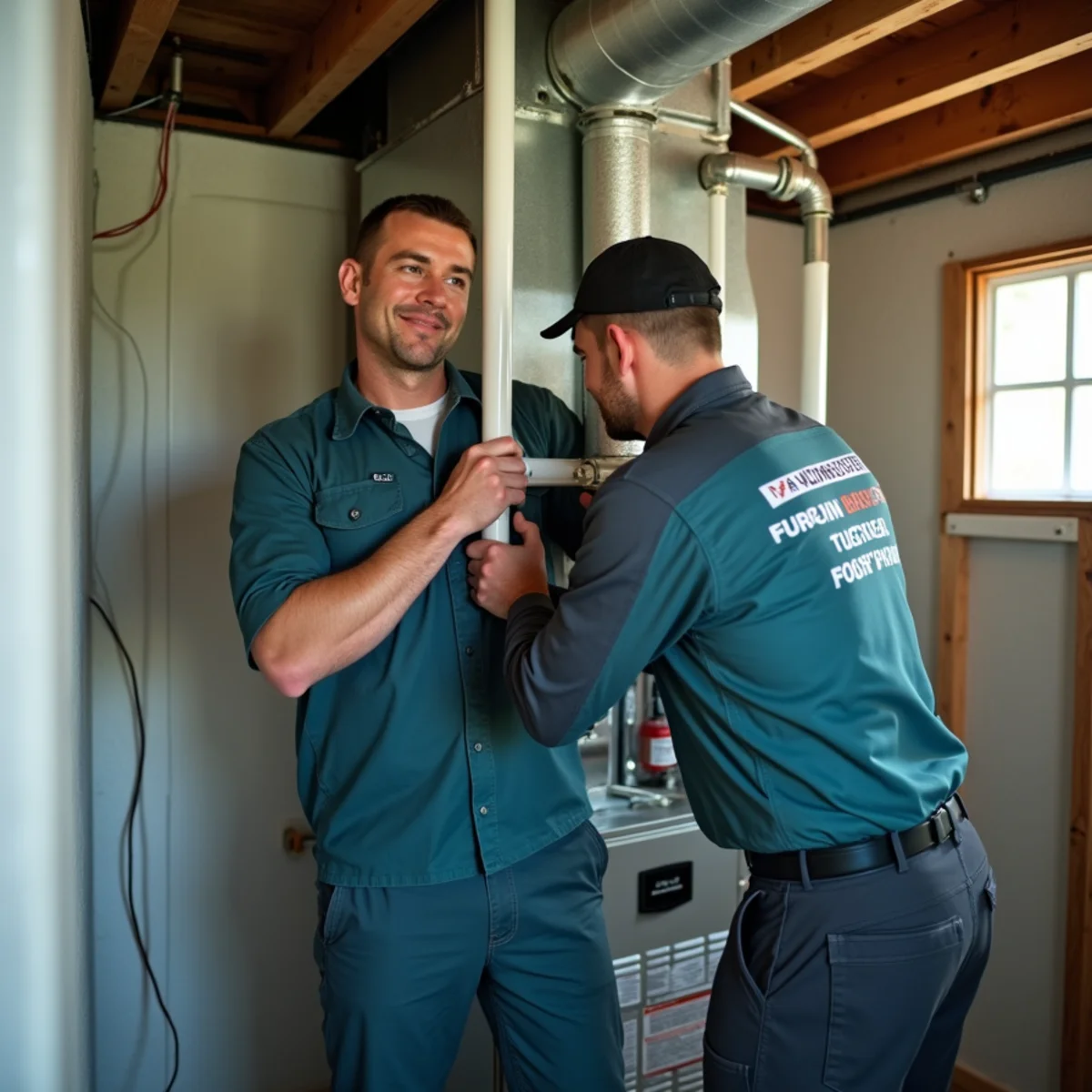 Newly installed high-efficiency furnace in a Somerset, KY utility room