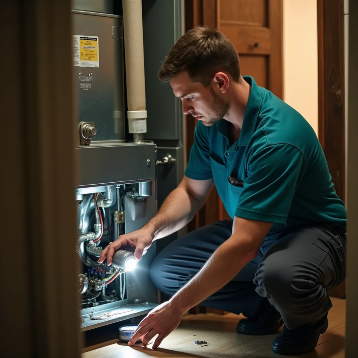 HVAC Somerset KY technician performing furnace repair at a Somerset, KY home