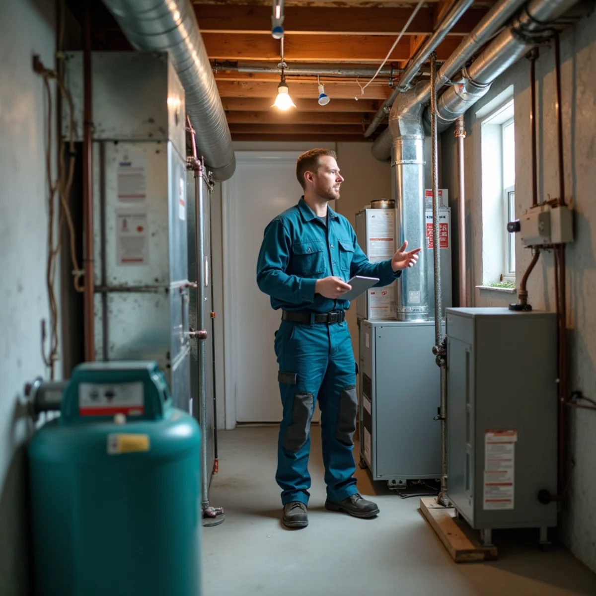 New high-efficiency furnace installed in a Somerset, Kentucky home basement