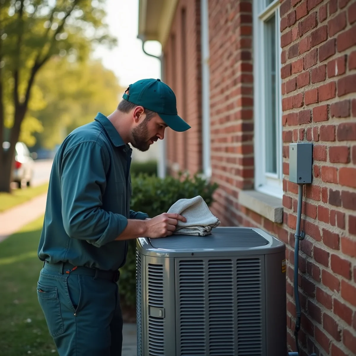 HVAC Somerset KY HVAC service van and technician at a Hustonville, KY home