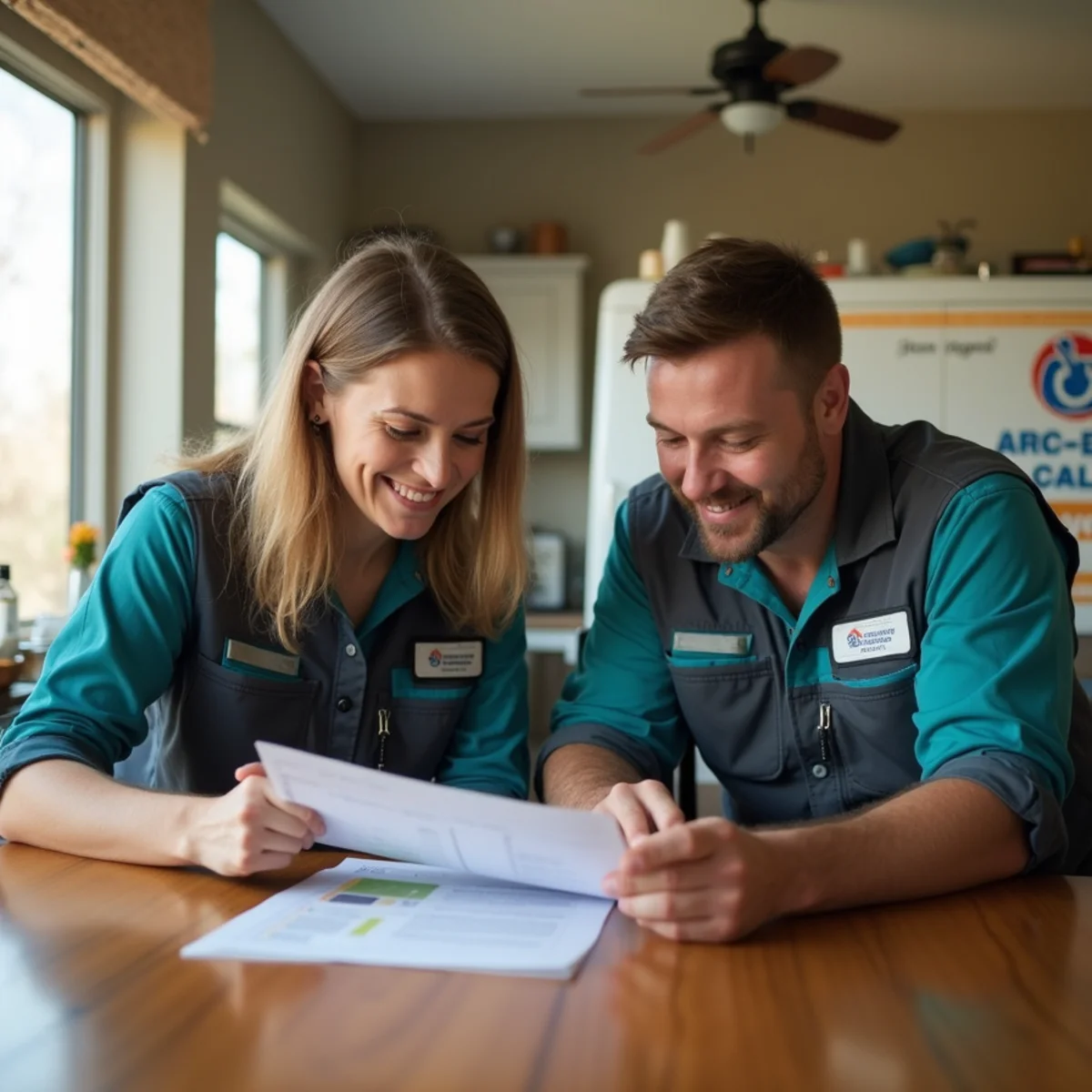 Somerset Kentucky homeowner reviewing HVAC financing options at a kitchen table