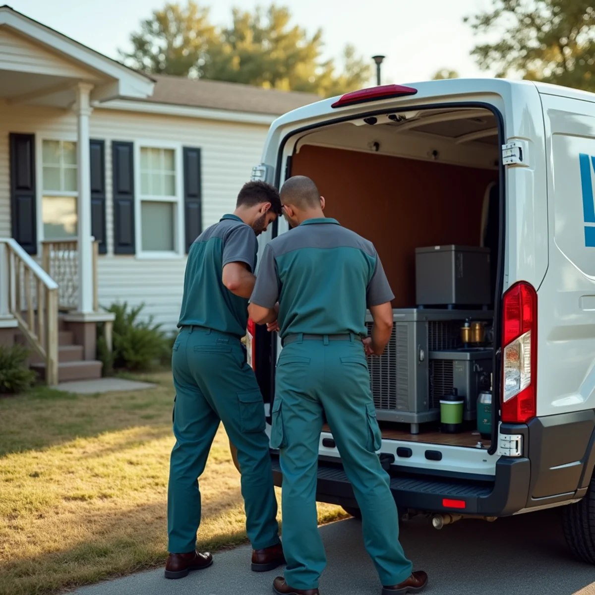 HVAC Somerset KY HVAC service van and technician at a Ingle, KY home