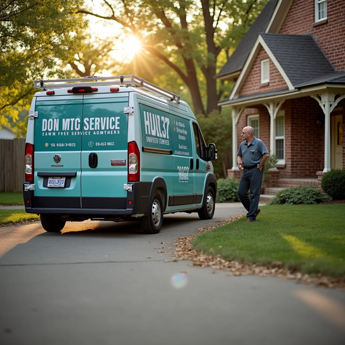 HVAC Somerset KY HVAC service van and technician at a Jamestown, KY home