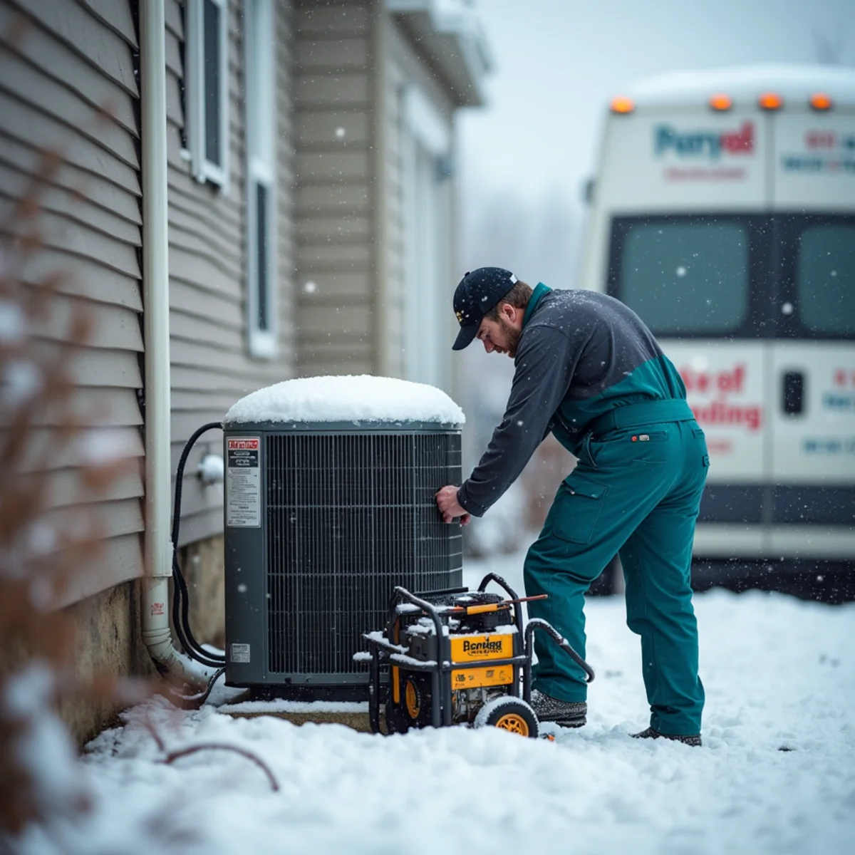 Ice-covered trees and HVAC unit during a Cumberland Plateau ice storm near Somerset, Kentucky