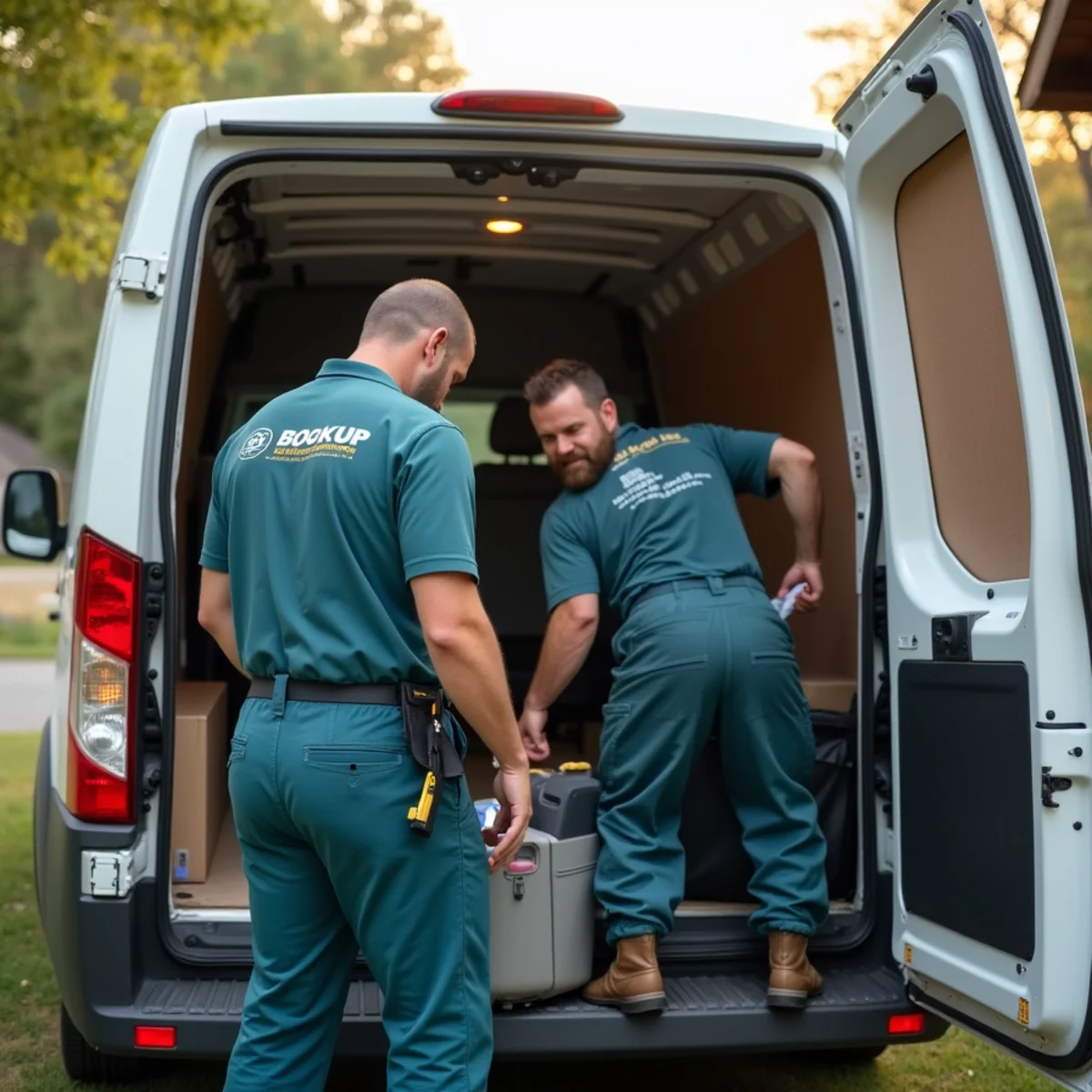 HVAC Somerset KY HVAC service van and technician at a Monticello, KY home