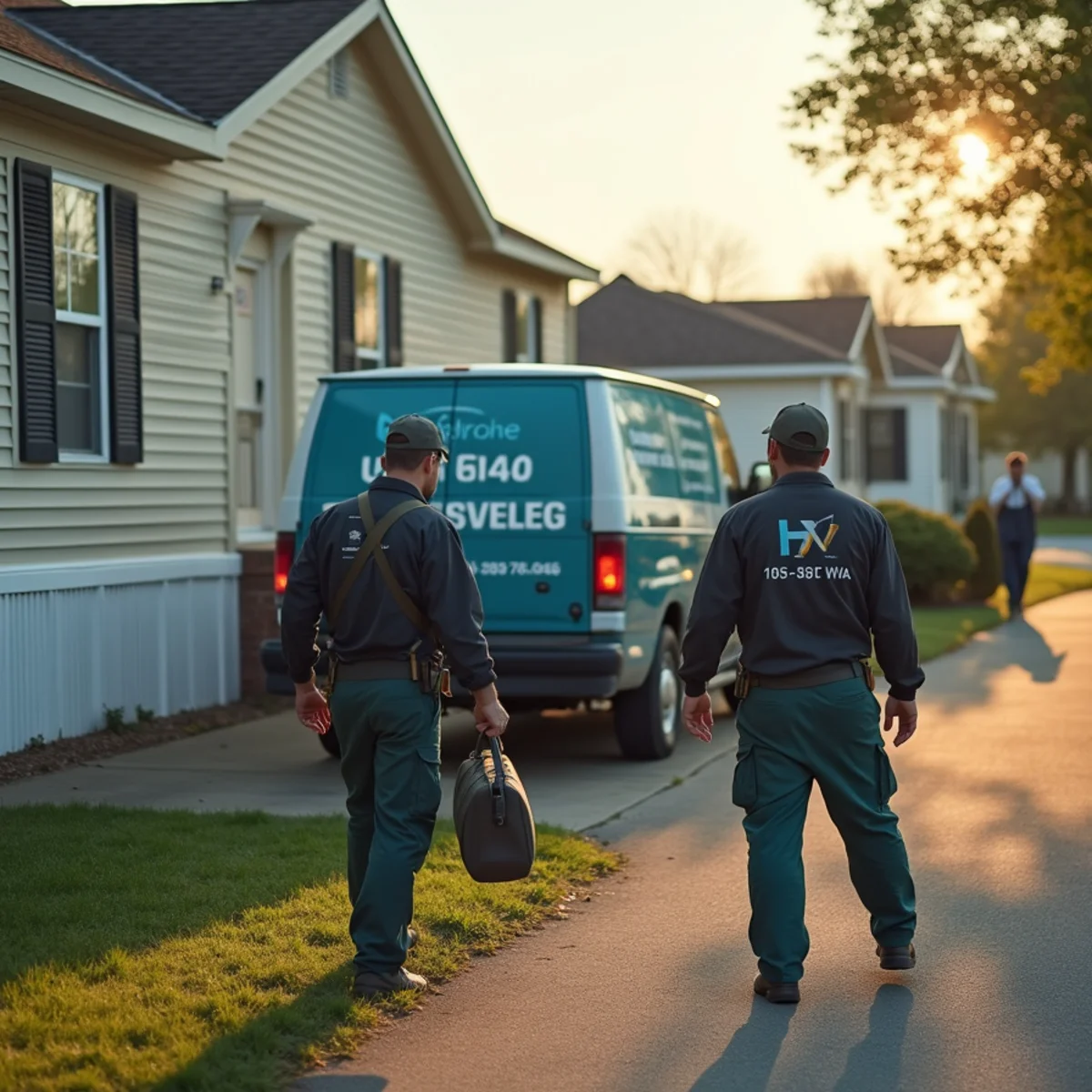 HVAC Somerset KY HVAC service van and technician at a Nancy, KY home