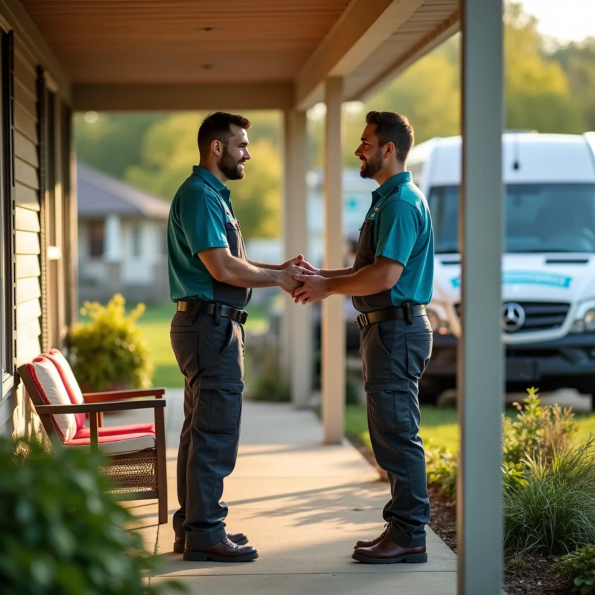 HVAC Somerset KY HVAC service van and technician at a Prewitts Place, KY home