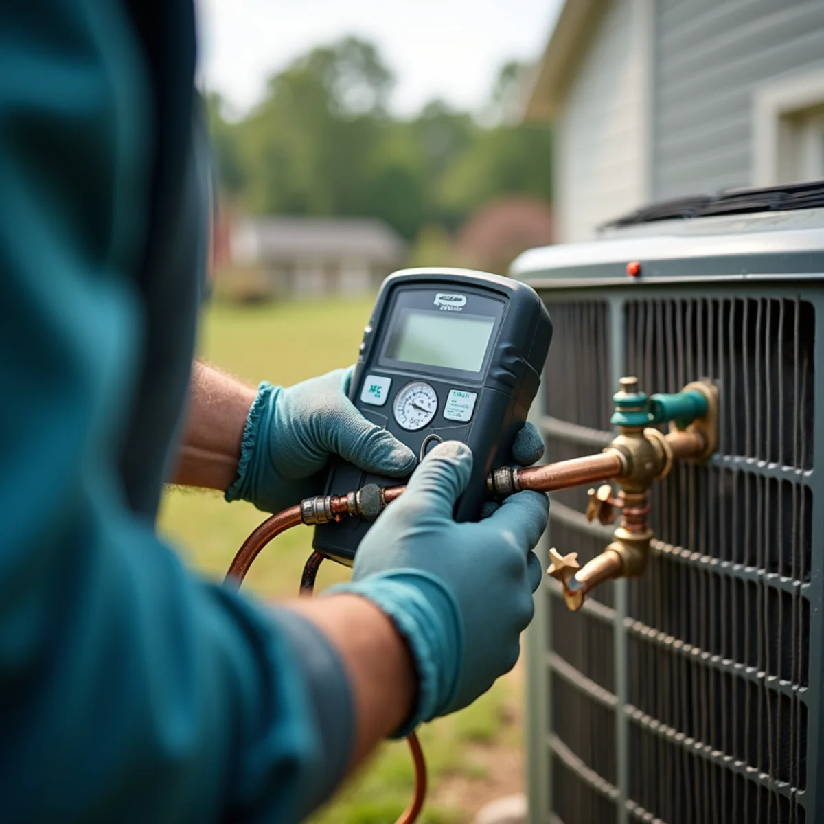 HVAC Somerset KY technician performing refrigerant leaks at a Somerset, KY home