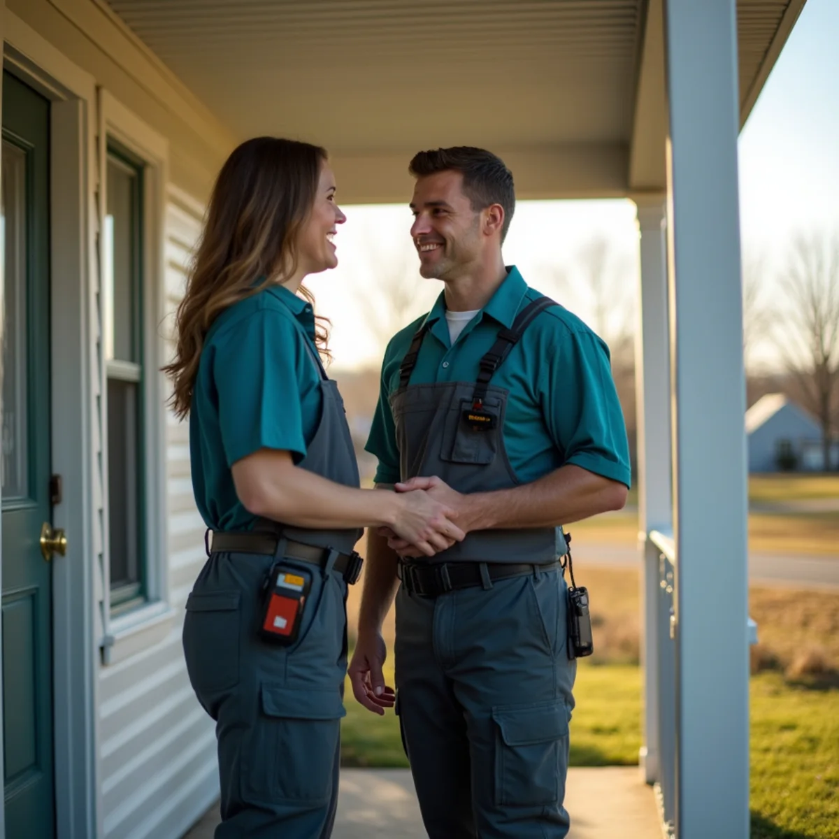 HVAC Somerset KY HVAC service van and technician at a Stab, KY home