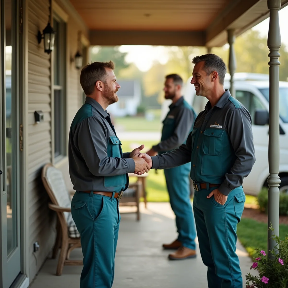 HVAC Somerset KY HVAC service van and technician at a Stanford, KY home