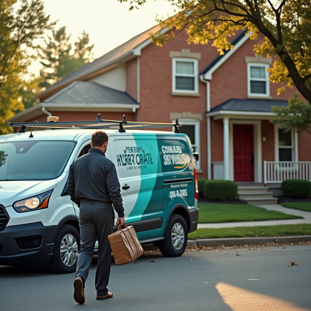 HVAC Somerset KY HVAC service van and technician at a Stearns, KY home