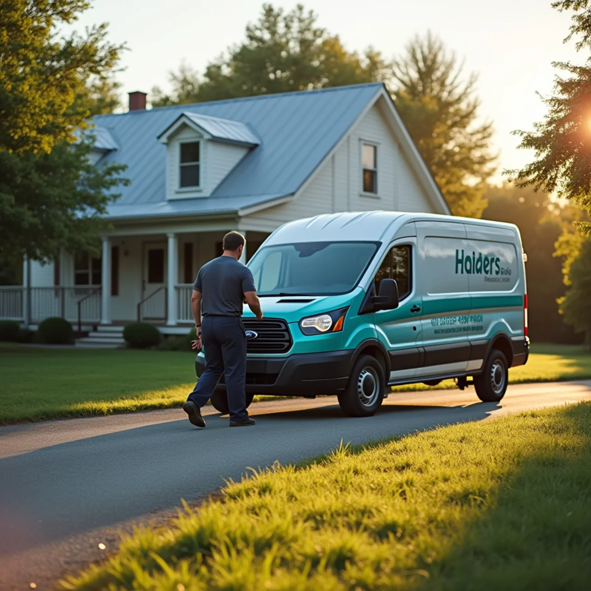 HVAC Somerset KY HVAC service van and technician at a Tateville, KY home