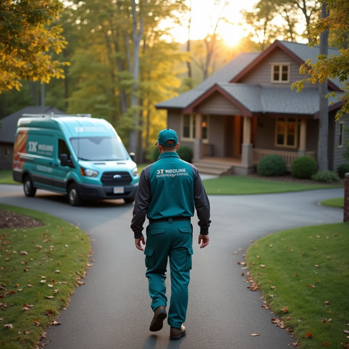 HVAC Somerset KY HVAC service van and technician at a Waynesburg, KY home