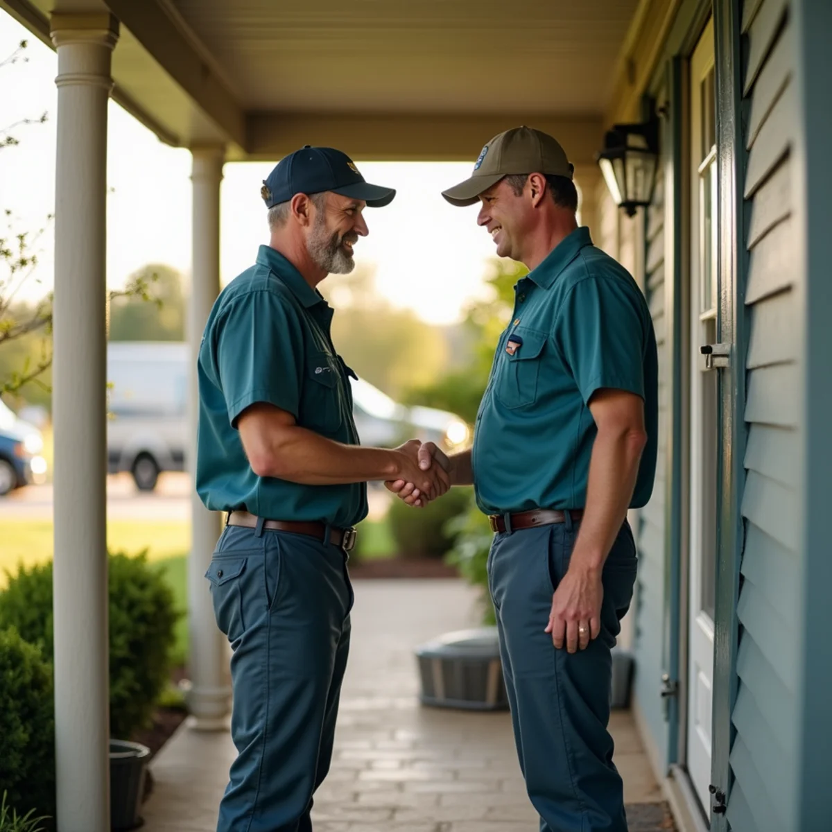 HVAC Somerset KY HVAC service van and technician at a Woodson Bend, KY home